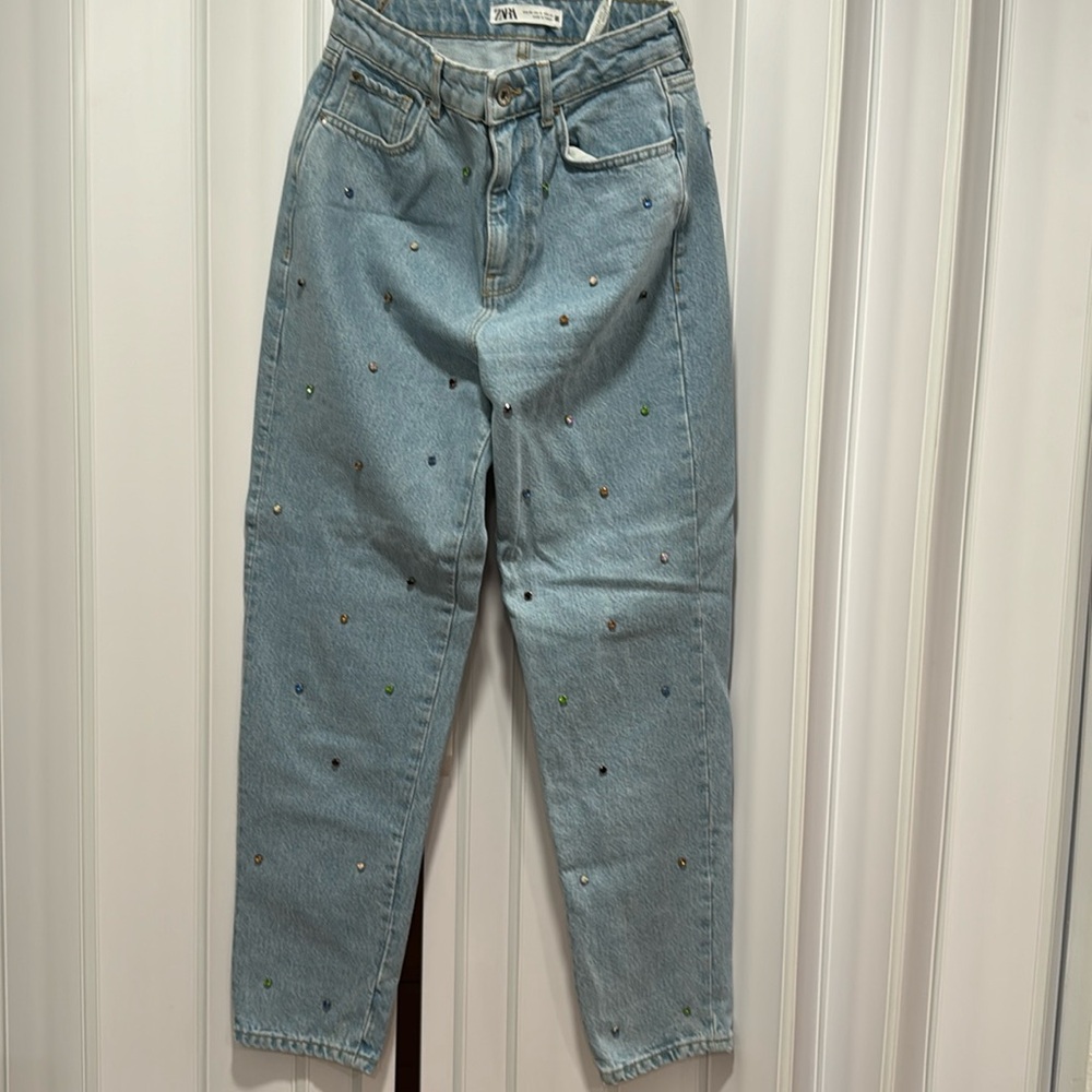 denim pants with stones
